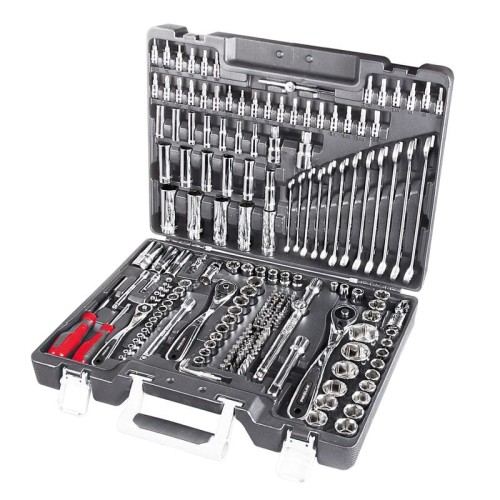 Zestaw kluczy nasadowych 1/4", 3/8", 1/2" 3.5-32mm + klucze oczkowo-płaskie 8-19mm PROLINE 58217