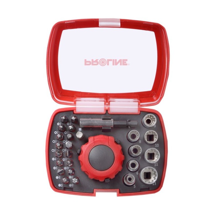 Zestaw końcówek i nasadek 1/4" z grzechotką